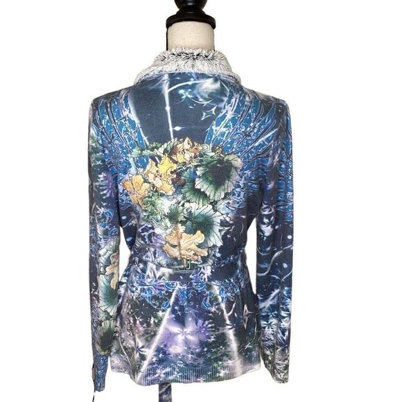 Alberto Makali Mystical Fairycore Double Breasted Sweater Jacket with Faux Fur - Picture 3 of 15